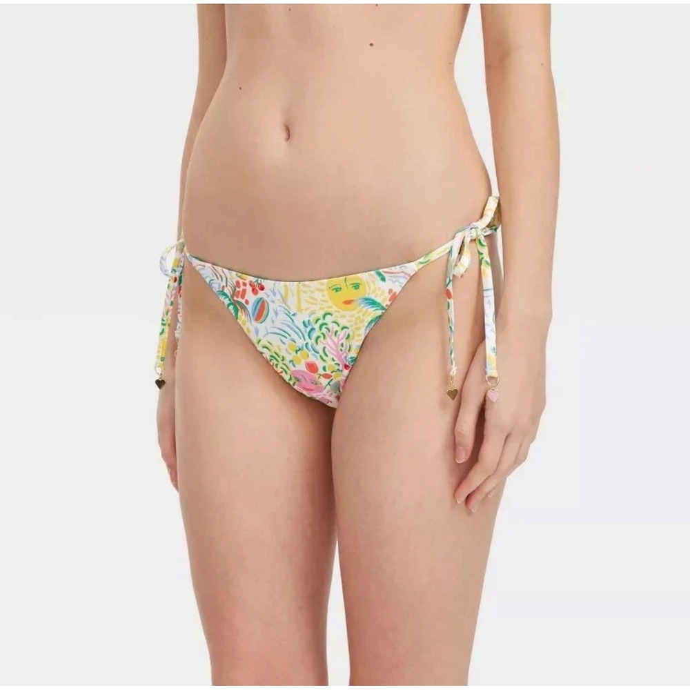 Roller Rabbit x Target Reversible Bikini Bottom XL‎ 16 Tropical Green Star NWT